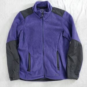 L.L.‎ BEAN Women's Purple Grey Polartec Fleece Jacket Full Zip Size Medium Cozy